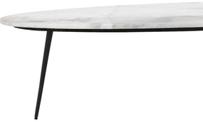 Goossens Salontafel Enzo ovaal, marmer wit, elegant chic, 110 x 40 x 55 cm
