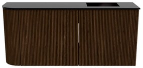 Mondiaz Joya 90cm toiletmeubel ronding links walnut met wastafel faye rechts zonder kraangat urban