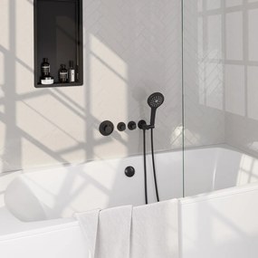 Brauer Stripe inbouw badkraan met badvulcombinatie en 3 standen handdouche zwart mat