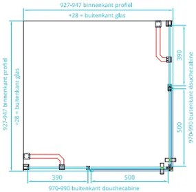 van Rijn ST02 douchecabine met hoekinstap chroom 100x100cm