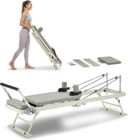 VEVOR Opvouwbare Pilates Reformer Home Gym Trainingsapparatuur, Pilatesbed met dubbele weerstand - veer en koord, voor gevorderden en beginners, tot 181,44 kg