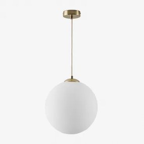 Ijzeren Plafondlamp Met Uvol Glazen Bol Goud & Ø30 Cm - Sklum