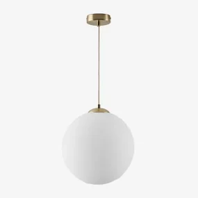 Ijzeren Plafondlamp Met Uvol Glazen Bol Goud & Ø30 Cm - Sklum