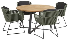 Taste by 4 Seasons Vitali dining set met Goa HPL tafel 160 cm dark grey  Tuinset    antraciet weerbestendig