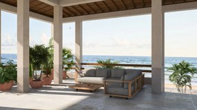 4 Seasons Outdoor Eternity hoekbank teak met Metropolitan tafel SALE Loungeset    weerbestendig