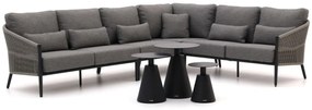 Hoek loungeset Bellagio  | 6 personen | Loungeset Zwart | Hoekbank Aluminium | 313x237.5cm | Kees Smit Tuinmeubelen