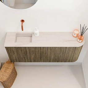 Mondiaz Joya DLux 100cm toiletmeubel ronding rechts dusk met wastafel faye links zonder kraangat meli