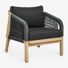 Acaciahouten Fauteuil Dubai Grijs – Grafiet & Rustiek Acaciabruin - Sklum