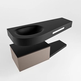 Mondiaz Riva badmeubel 120cm Smoke met 1 lade en wastafel links 1 kraangat Urban