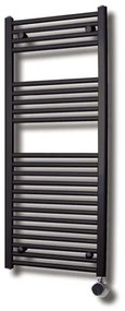 Sanicare Elektrische Design Radiator - 111.8 x 45 cm - 596 Watt - thermostaat chroom rechtsonder - zwart mat HRAEC451118/A