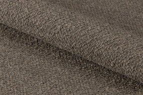 RODERIC Bruin Taupe (stof Monza 40) / gelakt eikenhouten frame – gerookt eiken (walnootkleur) – HOUTEN BOUCLÉ RETRO STOEL