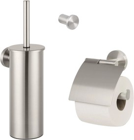 Saqu Nemo 3-delige toiletset geborsteld RVS
