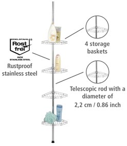 Wenko telescopisch doucherek prea RVS glans