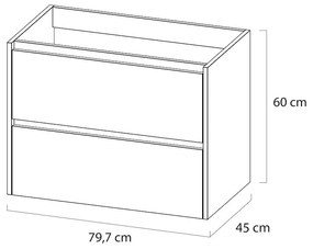 Tiger Reverse onderkast 80cm chalet eiken/mat zwart