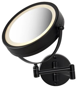 Design badkamerspiegel zwart incl. LED verstelbaar IP44 - Vicino Modern IP44 rond Lamp