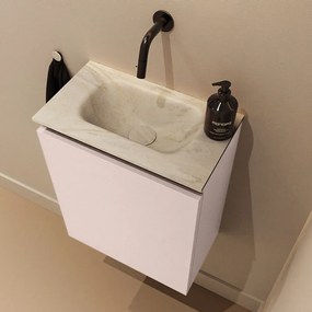 Mondiaz Ture DLux toiletmeubel 40cm rosee met wastafel ostra midden zonder kraangat