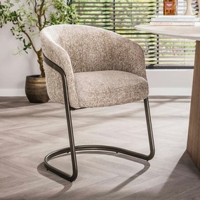 Moderne Armstoel Met Bronzen Frame Zand