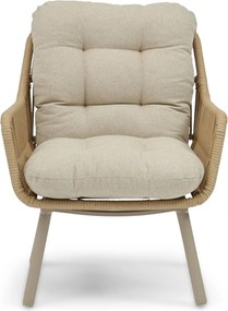 Loungestoel Rope Zand/Beige Coco Conforta bistroset 3 delig (2 x )