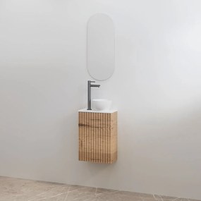 Best Design Mali ribbel toiletmeubel eiken met wit mat meubelblad