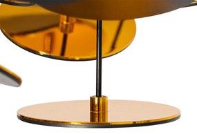Design plafondlamp zwart met goud 54cm 3-lichts - Cerchio Design E14 rond Binnenverlichting Lamp