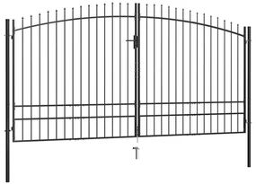 vidaXL Hekpoort dubbele deur met speren bovenkant 400x248 cm