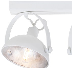 Industriële plafondlamp wit met zilver 3-lichts verstelbaar - Magnax Industriele / Industrie / Industrial E14 Binnenverlichting Lamp