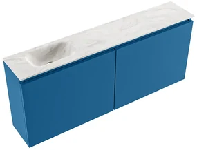 Mondiaz Ture DLux toiletmeubel 120cm jeans met wastafel ostra links met kraangat
