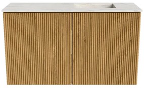 Mondiaz Joya DLux 70cm toiletmeubel oak met wastafel faye rechts 1 kraangat ostra