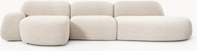 Modulaire bouclé hoekbank Wolke (4-zits) met chaise longue