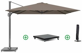 Platinum Challenger zweefparasol 3.5x3.5m T1 premium (incl. voet en hoes) havana