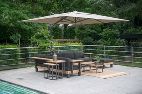4 Seasons Outdoor Hacienda parasol 300 x 400 cm taupe, antraciet frame Parasol   taupe weerbestendig
