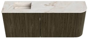 Mondiaz Joya DLux 100cm toiletmeubel ronding rechts shadow met wastafel faye links zonder kraangat frappe