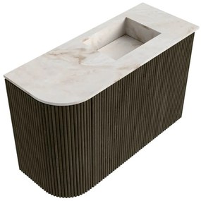 Mondiaz Joya DLux 60cm toiletmeubel ronding links shadow met wastafel faye rechts zonder kraangat frappe