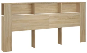 vidaXL Hoofdbordkast 220x18,5x104,5 cm wit en sonoma eikenkleurig