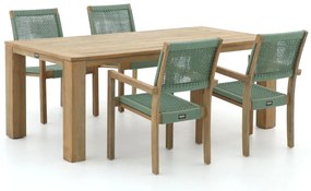 Diningset ROUGH  | 4 personen teakhout | Tuinset stapelbaar | 5-delig | Kees Smit Tuinmeubelen