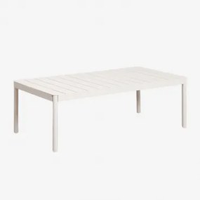 Rectangulaire 110x60 Cm Aluminium Boleni Tuintafel Glaciale Wit - Sklum