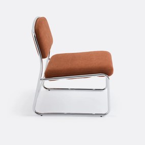 Fauteuil van chroom en stof, Celestina