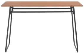 vidaXL Eettafel 120x60x73 cm massief multiplex staal bruin