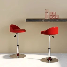 vidaXL Eetkamerstoelen draaibaar 2 st kunstleer rood