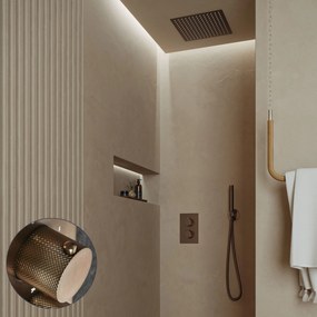 Saniclear Cube Curved inbouw regendouche met inbouw douchekop 30x30cm verouderd messing