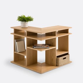 Hoekboekenkast, voor tegen de achterkant van een bank, ABAC