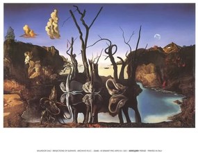 Swans Reflecting Elephants, 1937 Kunstdruk, Salvador Dalí, (30 x 24 cm)