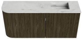 Mondiaz Joya DLux 90cm toiletmeubel ronding links shadow met wastafel faye rechts 1 kraangat opalo