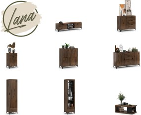 Kast LANA 04 Elegant walnoot - STAANDE 2-DEURS KAST MET LADEN