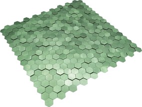 Zelfklevende Mozaïektegels Metaal | Mini Hexagon 3D Pastelgroen | 29,8×30,7 cm | Keuken, Bad &amp; WC