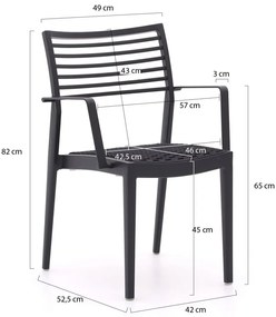 Apple Bee Fiji 90cm dining tuinset 3-delig stapelbaar
