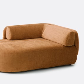 Longchair links, dik fluweel, Méridiano