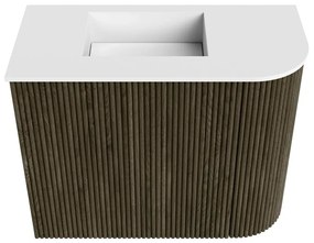 Mondiaz Joya 50cm toiletmeubel ronding rechts shadow met wastafel faye links 1 kraangat talc