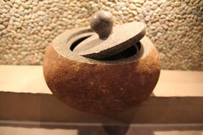 Teak & Living Pot met deksel Stone
