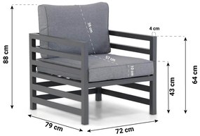 Tuinstoel Aluminium Grijs-antraciet Domani Furniture Melby  antraciet